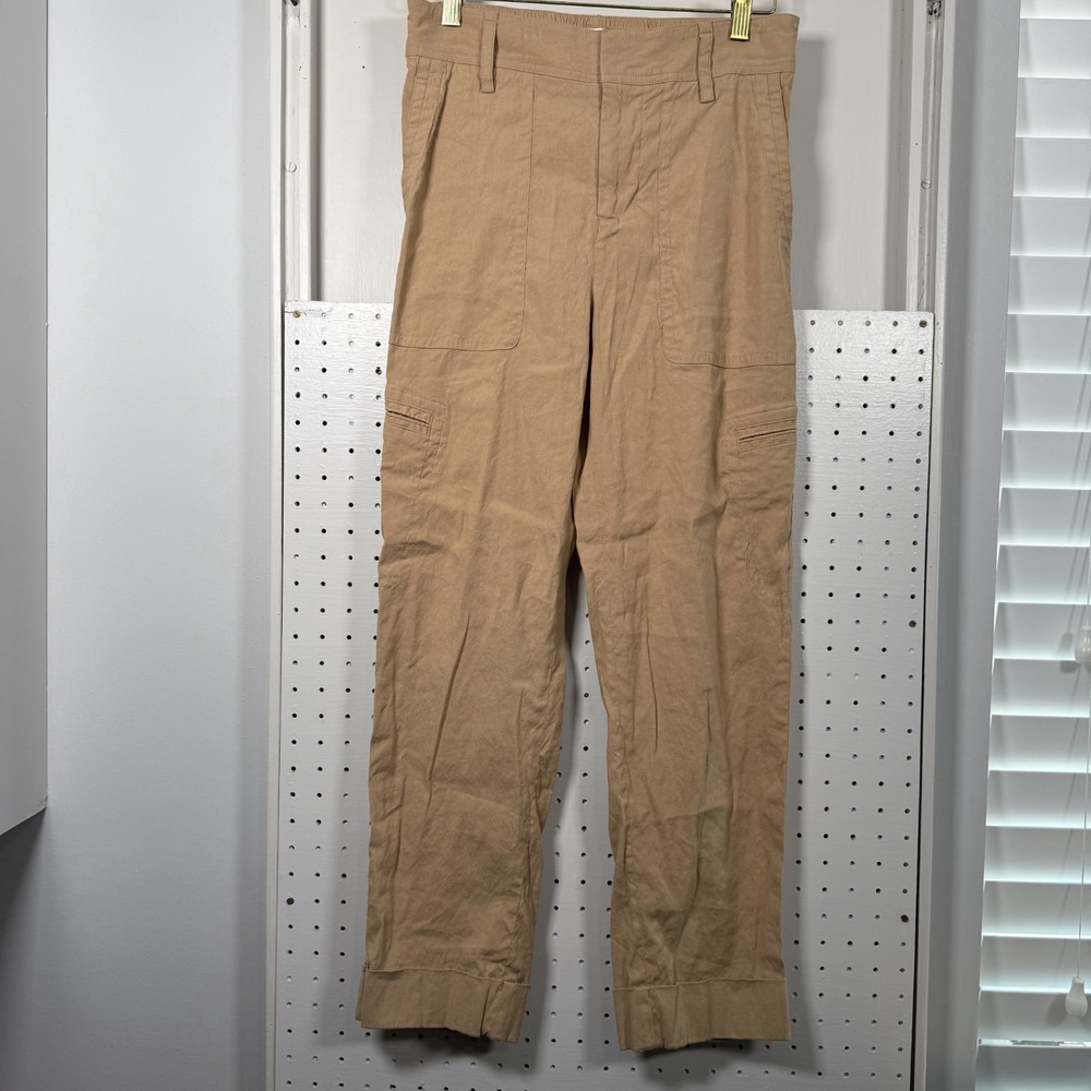 Vince Cargo Pants Women's Size Small Tan Brown Elastic‎ Waist Classic Straight